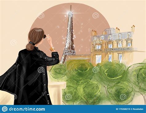 Illustration Of A Woman In Paris Stock Illustration Illustration Of