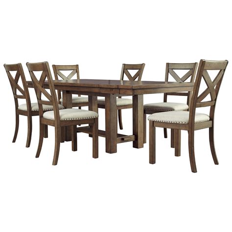 Signature Design By Ashley Moriville 7 Piece Rectangular Extension Table And Chair Set Godby
