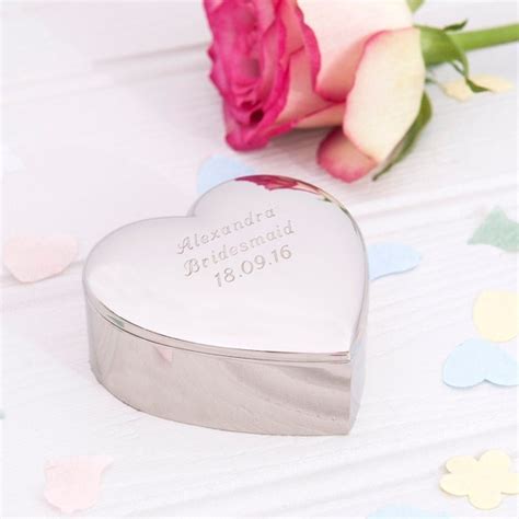 Personalised Heart Trinket Box Engraved Jewellery Box Silver Etsy UK