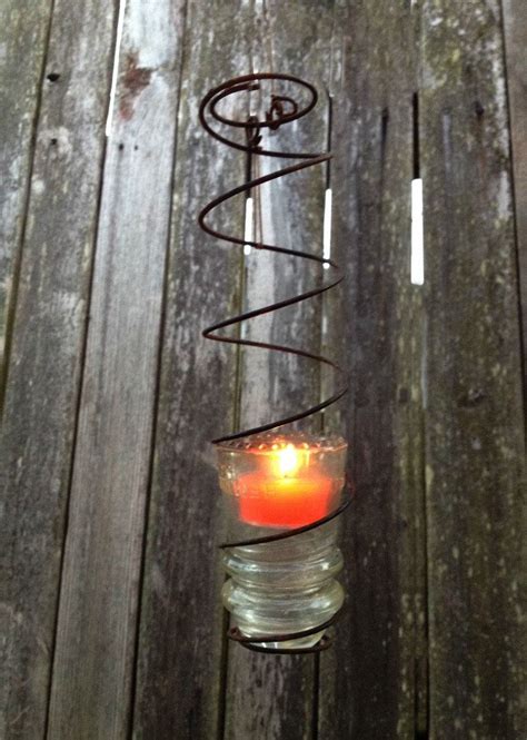 Humm Good Idea To Do With Mine Glass Insulator Candle Holder