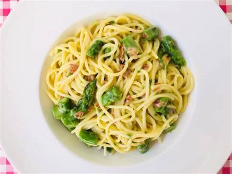 Spaghetti Carbonara Met Groene Asperges Spaghetti Recept