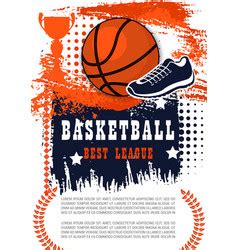 Basketball Sport Game Poster With Ball And Trophy Vector Image