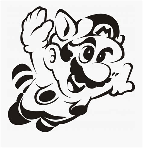 Transparent Mario Clipart Black And White Stencil Mario Bros Free