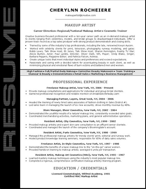 When writing a cover letter, be sure to reference the requirements listed in the job description.in your letter, reference your most relevant or exceptional qualifications to help employers see why you're a great fit for the role. Resume Sample for Makeup Artist | Makeup artist resume ...
