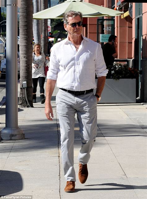 pierce brosnan shows off timeless good looks in la daily mail online