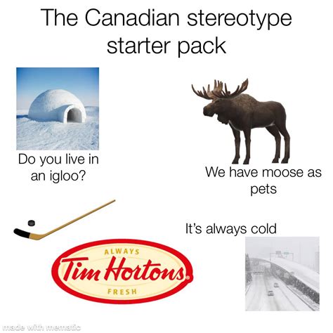Canadian Stereotype Starter Pack Rstarterpacks