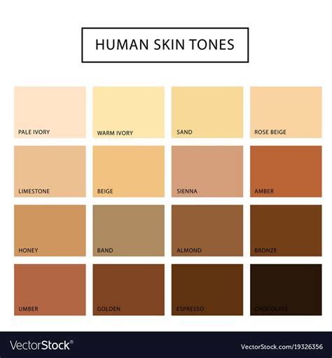 Human Skin Color Chart