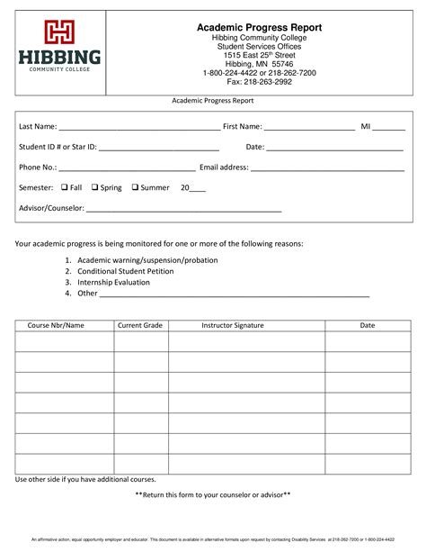 Educational Progress Report Template