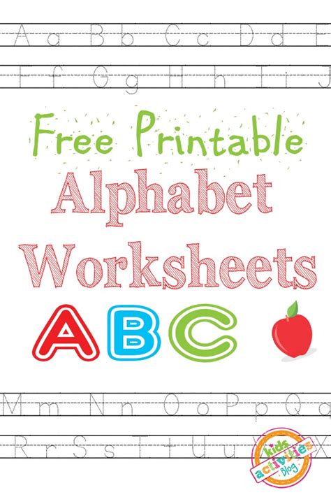 Alphabet Worksheets Free Kids Printable Kids Activities
