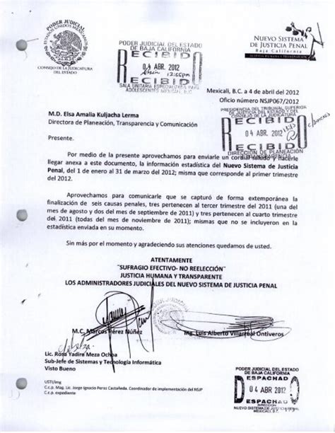 Ejemplos De Oficios Con Visto Bueno Estructura De Carta U Oficio