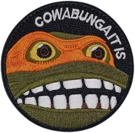 Cowabunga It Is Pvc Hook And Loop Morale Patch Funny