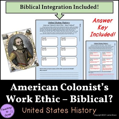 Puritan Work Ethic American Colonist Us History Biblical Integration