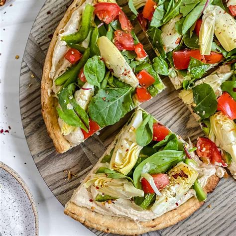 Mediterranean Hummus Pizza Without Cheese Multiple Topping Options