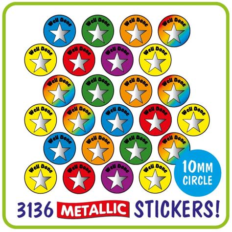 Metallic Star Stickers Value Pack X 3136 10mm