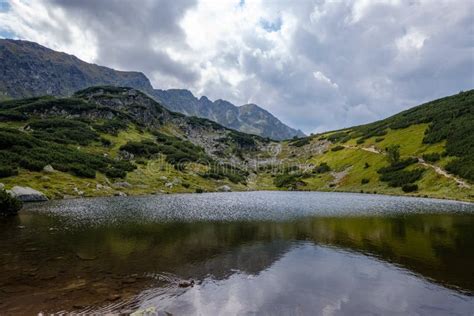 Mountain Lake In Late Summer In Slovakian Carpathian Tatra Stock Image