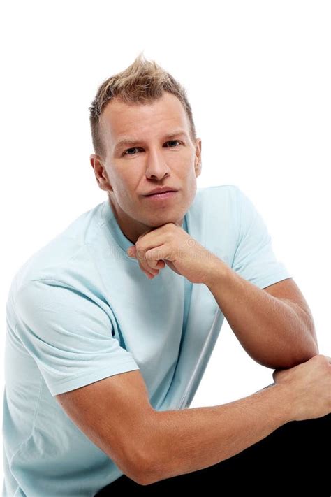 Adult Man Without Shirt Posing In Studio Stock Image Image Of Face