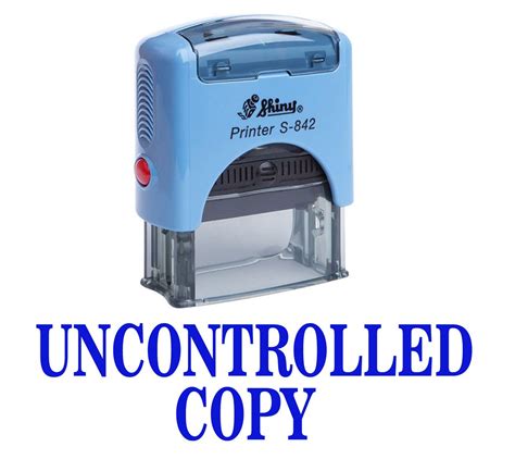 Uncontrolled Copy Self Inking Rubber Stamp Custom Shiny Office