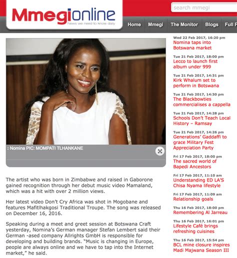 Mmegi Online Nomina Taps Into Botswana Market Nomina