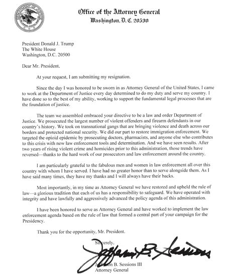 Read The Letter Sessions Sent To Trump