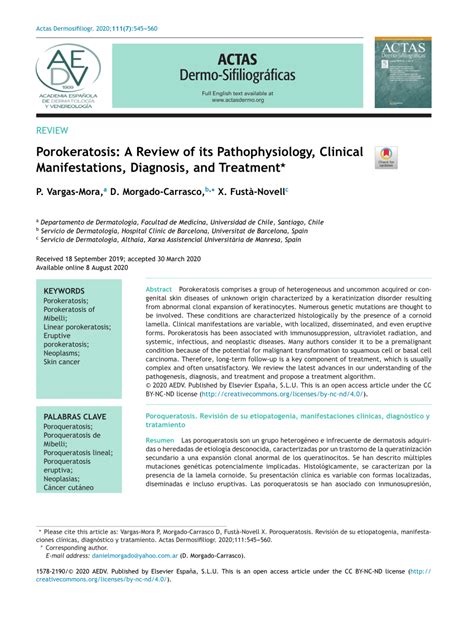 Pdf Porokeratosis A Review Of Its Pathophysiology Clinical