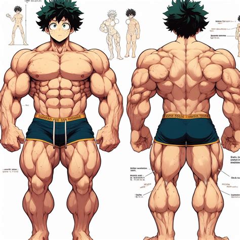 Rule 34 Ai Generated Big Muscles Concept Art Hyper Muscles Izuku Midoriya Male Only My Hero