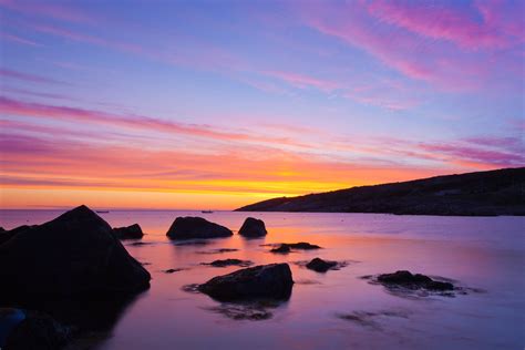 Free Photo Ocean Sunrise Blue Clouds Landscape Free Download