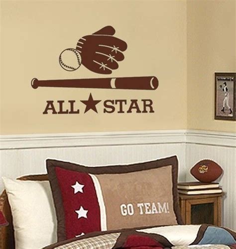 All Star Baseball Sports Vinyl Wall Decal By Smileywalls On Etsy 14
