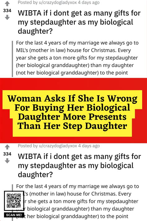 Woman Asks If She Is Wrong For Buying Her Biological Daughter More