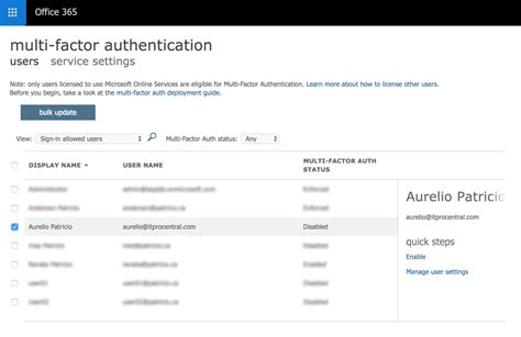 Multifactor Authentication Enabling And Managing It Using Office 365