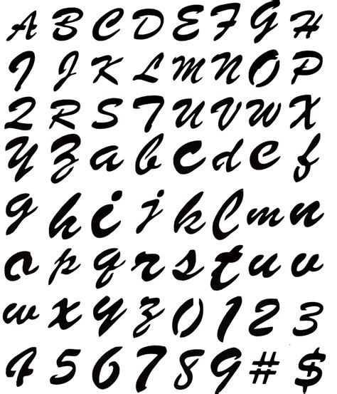 Airbrush Tattoo Stencil Set Alphabet And Numbers 15 Images And Photos