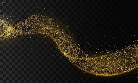 Premium Vector Golden Glitter Wave Of Comet Trace Star Dust Trail