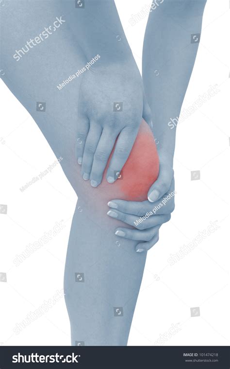 Acute Pain Woman Knee Female Holding Stock Photo 101474218 Shutterstock