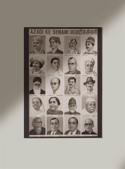 Printable Indian Freedom Fighters Poster Azadi Ke Senani Etsy