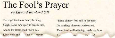 poem  fools prayer  edward  sill