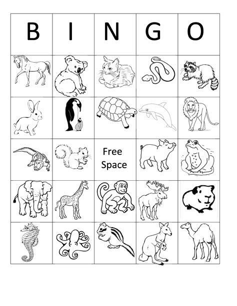 Printable Animal Bingo Printable Word Searches