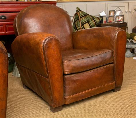 Corley red leather swivel club chair. French Art Deco Period Leather Club Chair at 1stdibs