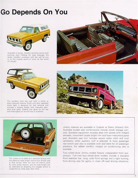 Car Brochures 1974 Chevrolet And Gmc Truck Brochures 1974 Gmc Jimmy