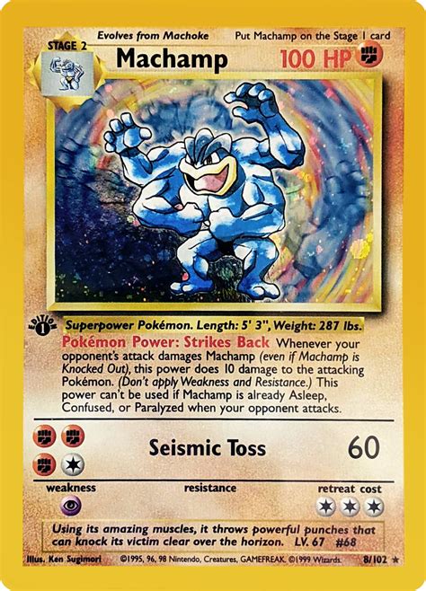 Machamp 8102 1999 First Edition Holo Wizards Of The Coast Rare
