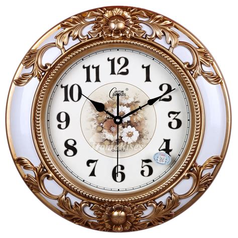 Decorative Large Country Wall Clocks Modern Silent Rustic Whitebrown