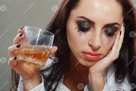 woman in depression drinking alcohol stock image image of female despair 36611173