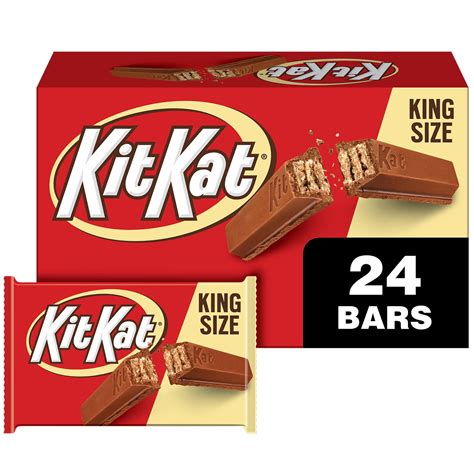 Kit Kat Milk Chocolate Wafer King Size Candy Bars 3 Oz 24 Count