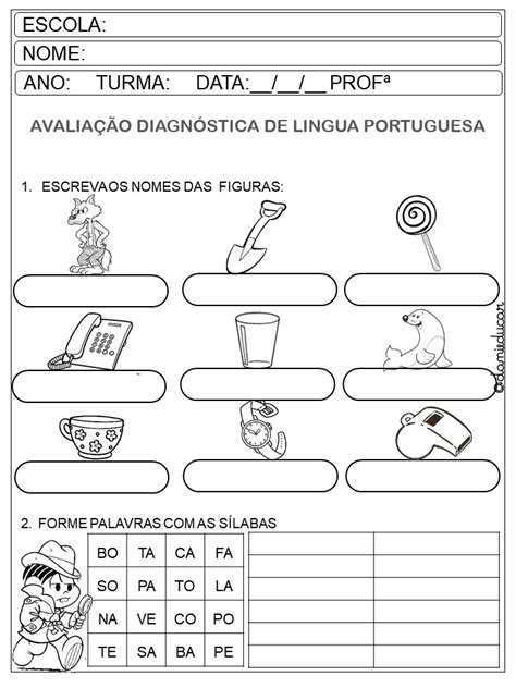 Avaliação De Lingua Portuguesa 1 Ano Ensino Fundamental Compartilhar