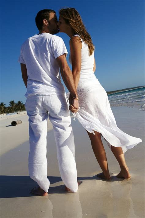 Couple Kissing On Beach Stock Photo Image Of Male Love 8130632