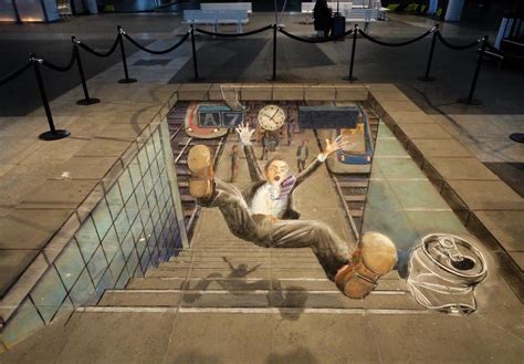 3d Street Art 14 Eye Popping Optical Illusions Created In Chalk
