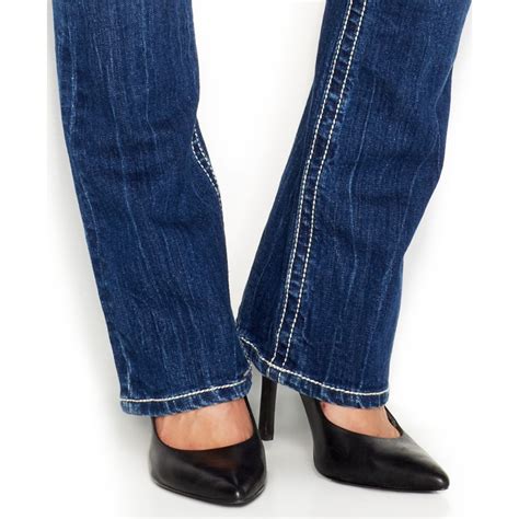 Miss Me Rhinestone Embroidered Bootcut Jeans In Blue Lyst