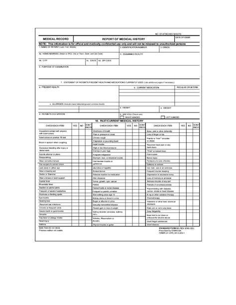 Figure 2 6 Sf 93 Report Of Medical History Continued Outpatient