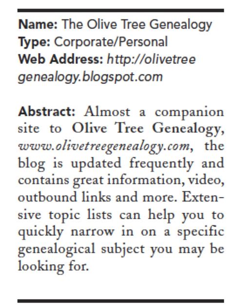 Olive Tree Genealogy Blog Olive Tree Genealogy Chosen In Top 25