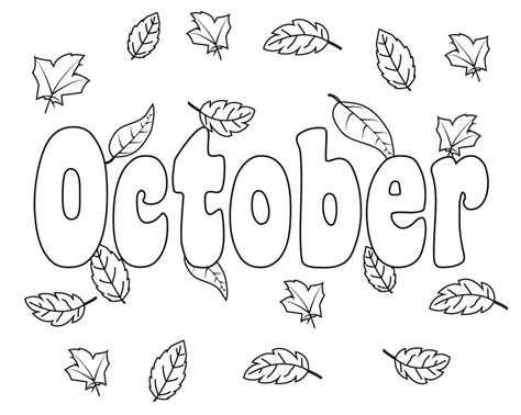 October Coloring Pages Dibujo Para Imprimir October Coloring Page Hot