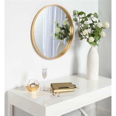 Shop Kate and Laurel Travis Round Wood Accent Wall Mirror, 25.6