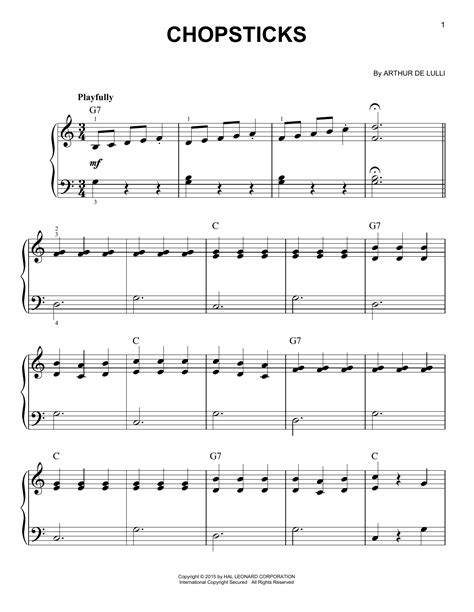 Move your left finger over one white note to the e while keeping your right finger on the g. How To Play Chopsticks On Piano Sheet Music - change comin